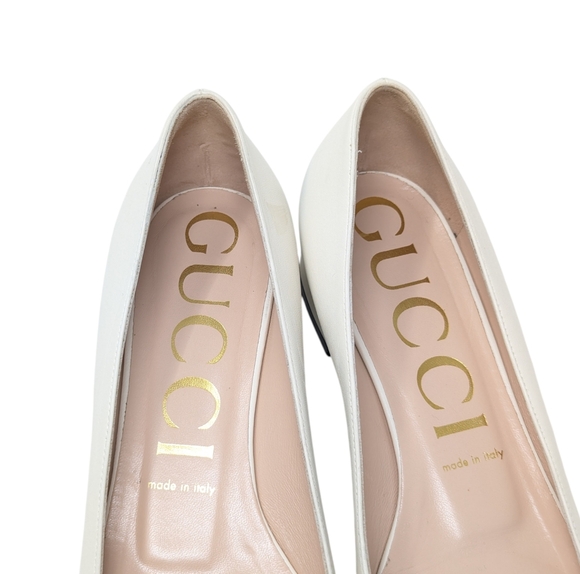 Gucci Malaga Kid Mystic White Baby Horsebit Leather Loafer Chunky Heel EU 39.5 - Picture 6 of 13